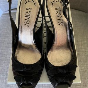 Franco Sarto.Women’s L-Cascade BLK Leather Slingback Peep Toe pumps 7M